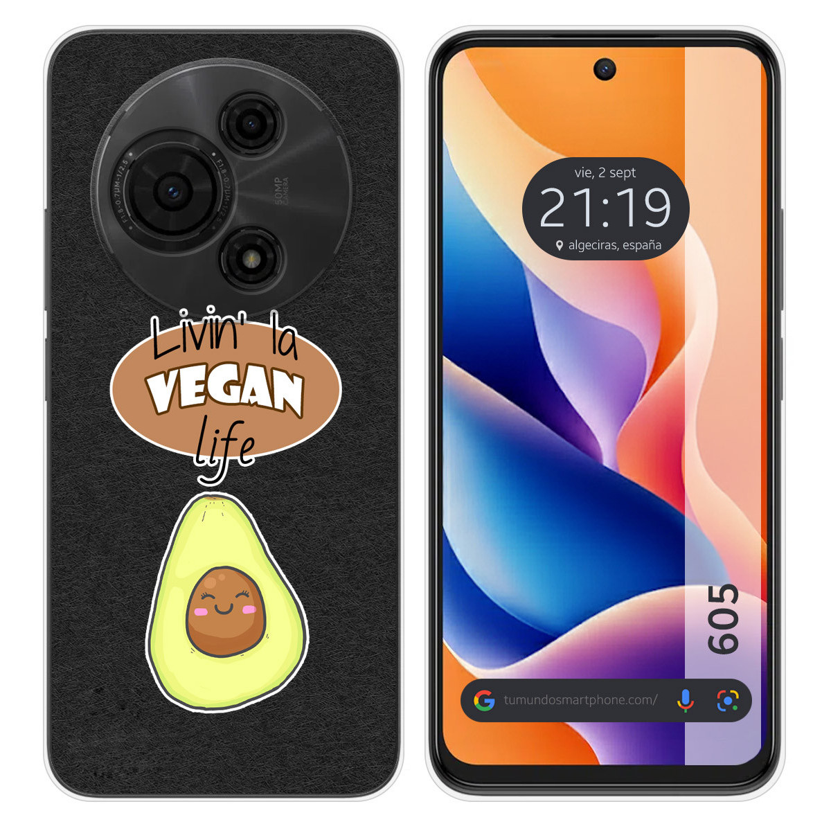 Funda Silicona para TCL 605 diseño Vegan Life Dibujos