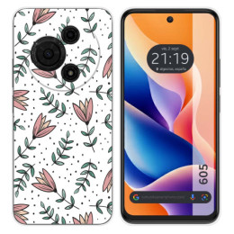 Funda Silicona para TCL 605 diseño Flores 01 Dibujos