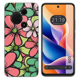 Funda Silicona para TCL 605 diseño Flores 02 Dibujos
