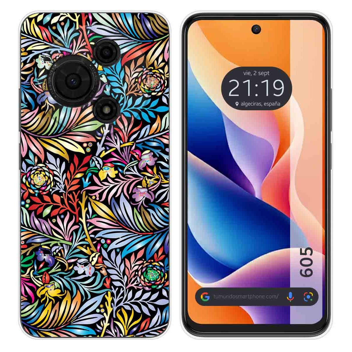 Funda Silicona para TCL 605 diseño Flores 04 Dibujos