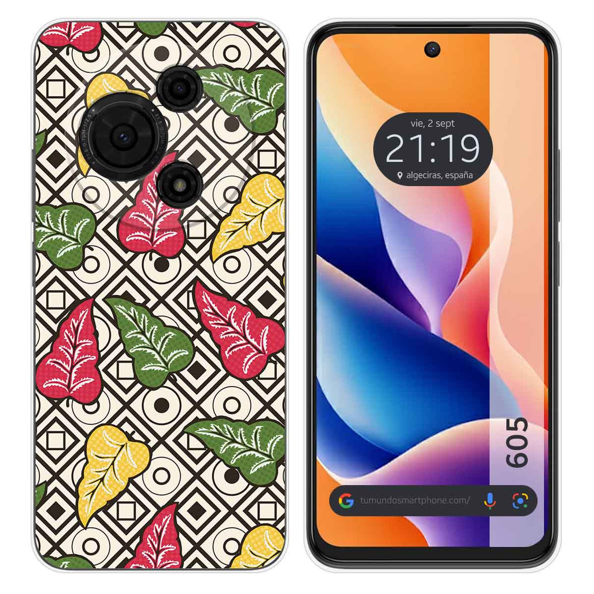 Funda Silicona para TCL 605 diseño Flores 11 Dibujos