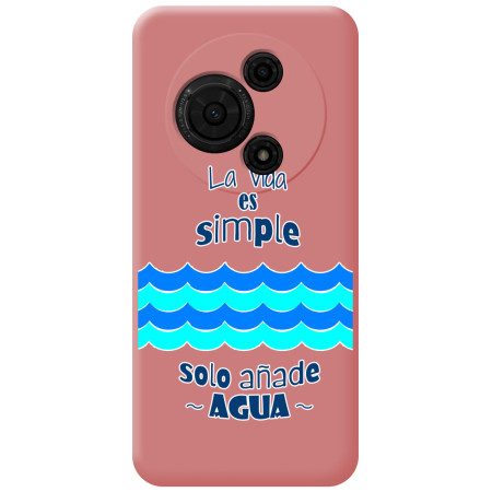 Funda Silicona Líquida Rosa para TCL 605 diseño Agua Dibujos