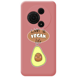 Funda Silicona Líquida Rosa para TCL 605 diseño Vegan Life Dibujos