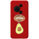 Funda Silicona Líquida Roja para TCL 605 diseño Vegan Life Dibujos