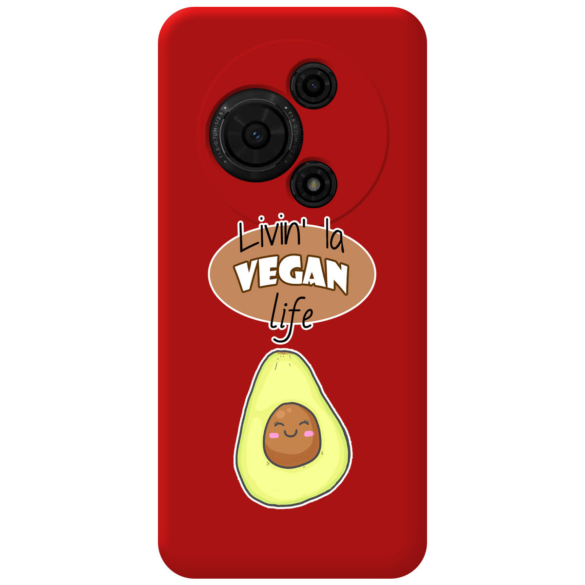 Funda Silicona Líquida Roja para TCL 605 diseño Vegan Life Dibujos