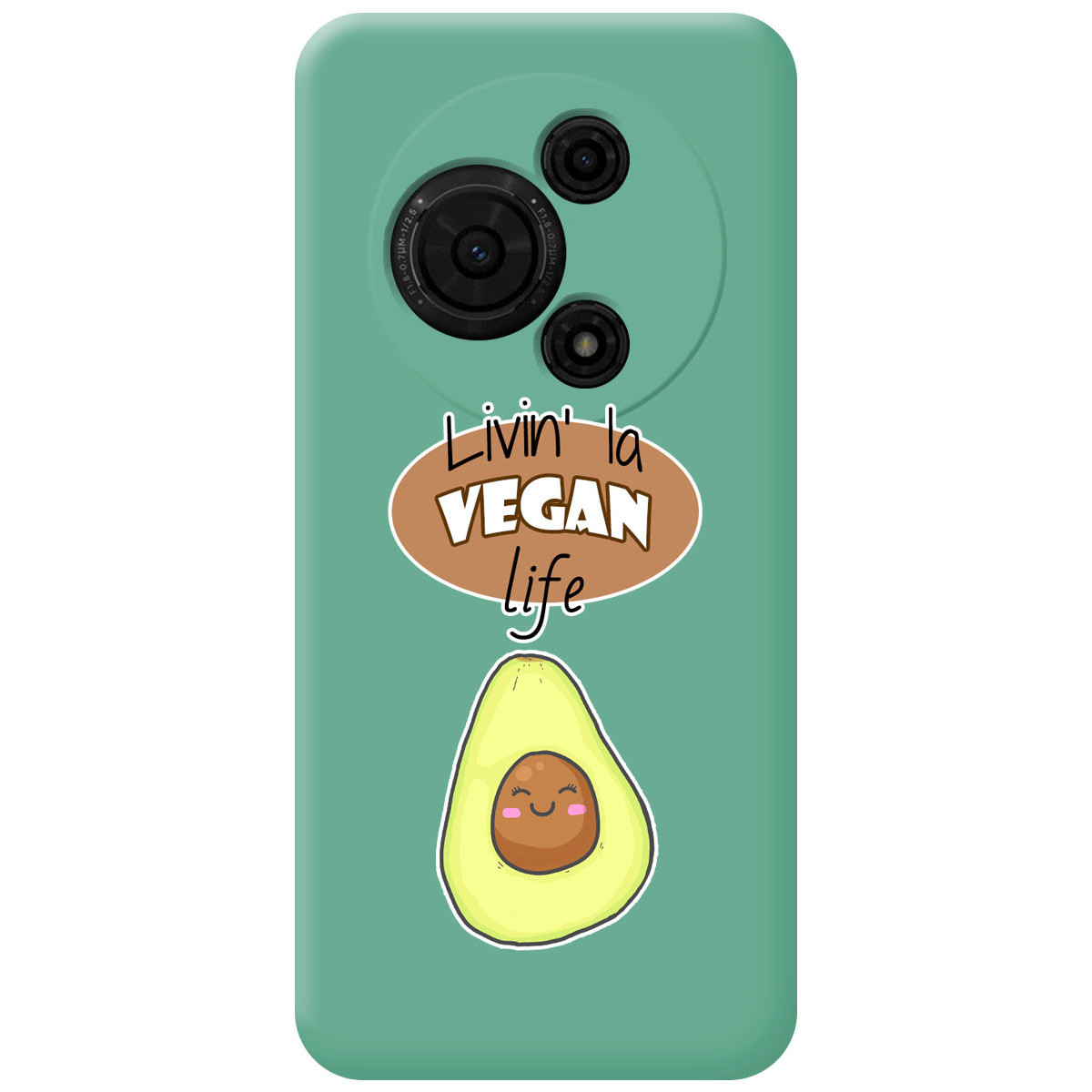 Funda Silicona Líquida Verde para TCL 605 diseño Vegan Life Dibujos