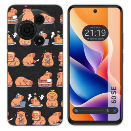 Funda Silicona Transparente para TCL 60 SE diseño Capibara 01 Dibujos