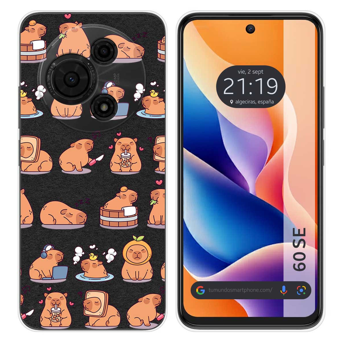 Funda Silicona Transparente para TCL 60 SE diseño Capibara 01 Dibujos
