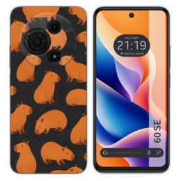 Funda Silicona Transparente para TCL 60 SE diseño Capibara 02 Dibujos
