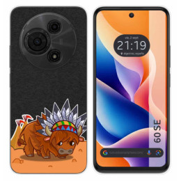 Funda Silicona Transparente para TCL 60 SE diseño Bufalo Dibujos