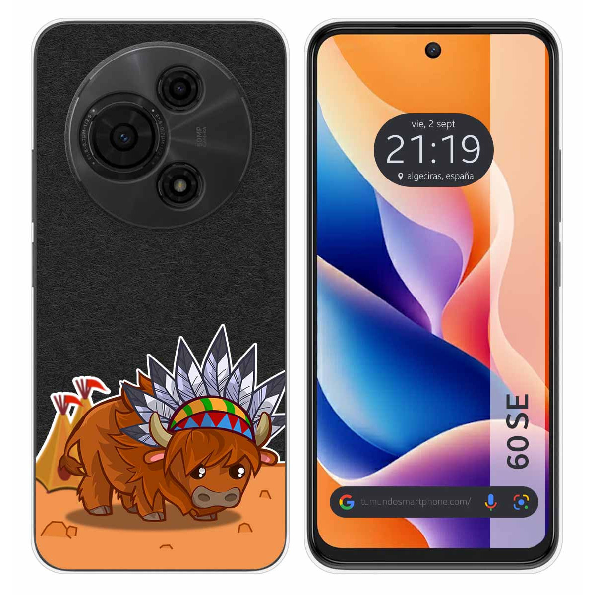 Funda Silicona Transparente para TCL 60 SE diseño Bufalo Dibujos