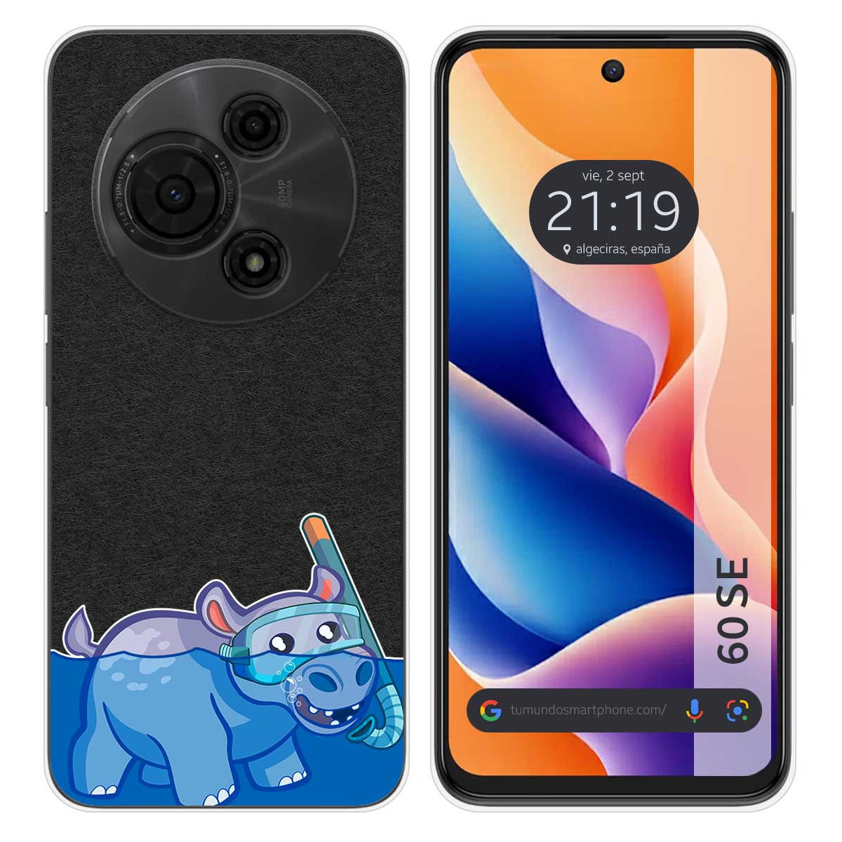 Funda Silicona Transparente para TCL 60 SE diseño Hipo Dibujos