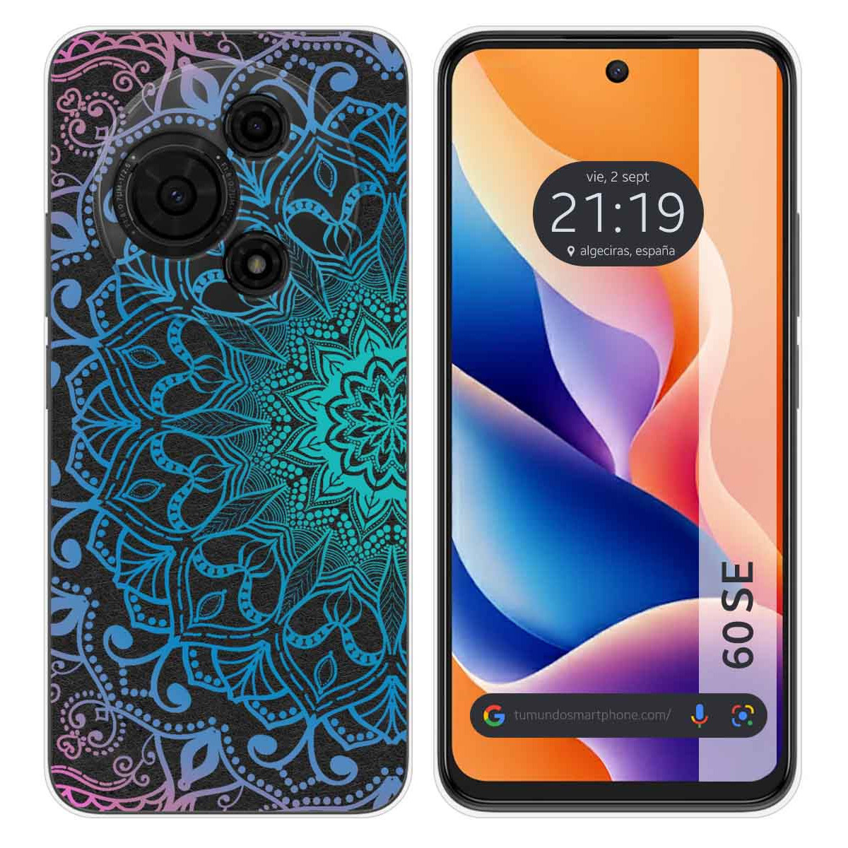 Funda Silicona Transparente para TCL 60 SE diseño Mandala Dibujos
