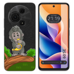 Funda Silicona Transparente para TCL 60 SE diseño Mono Dibujos