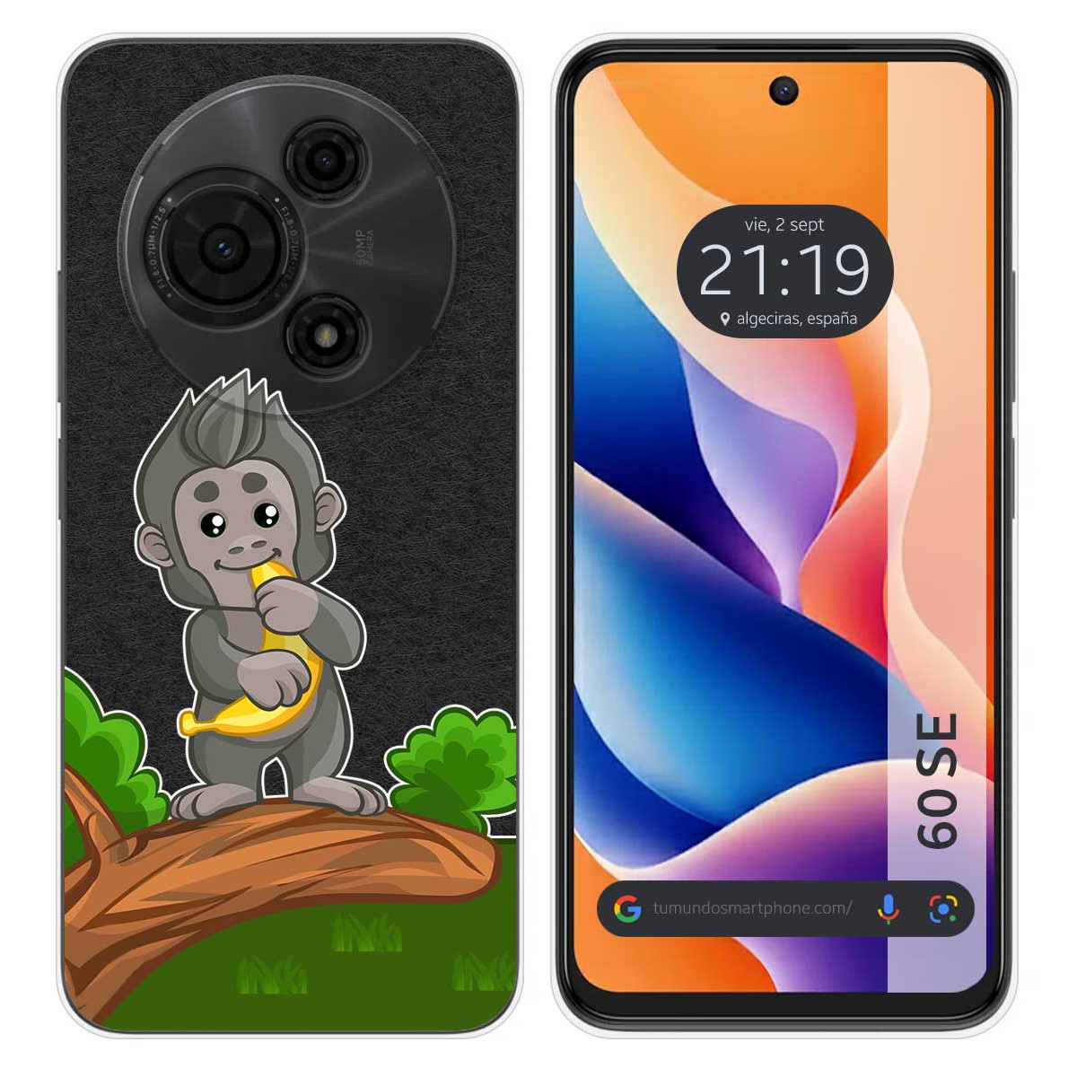 Funda Silicona Transparente para TCL 60 SE diseño Mono Dibujos