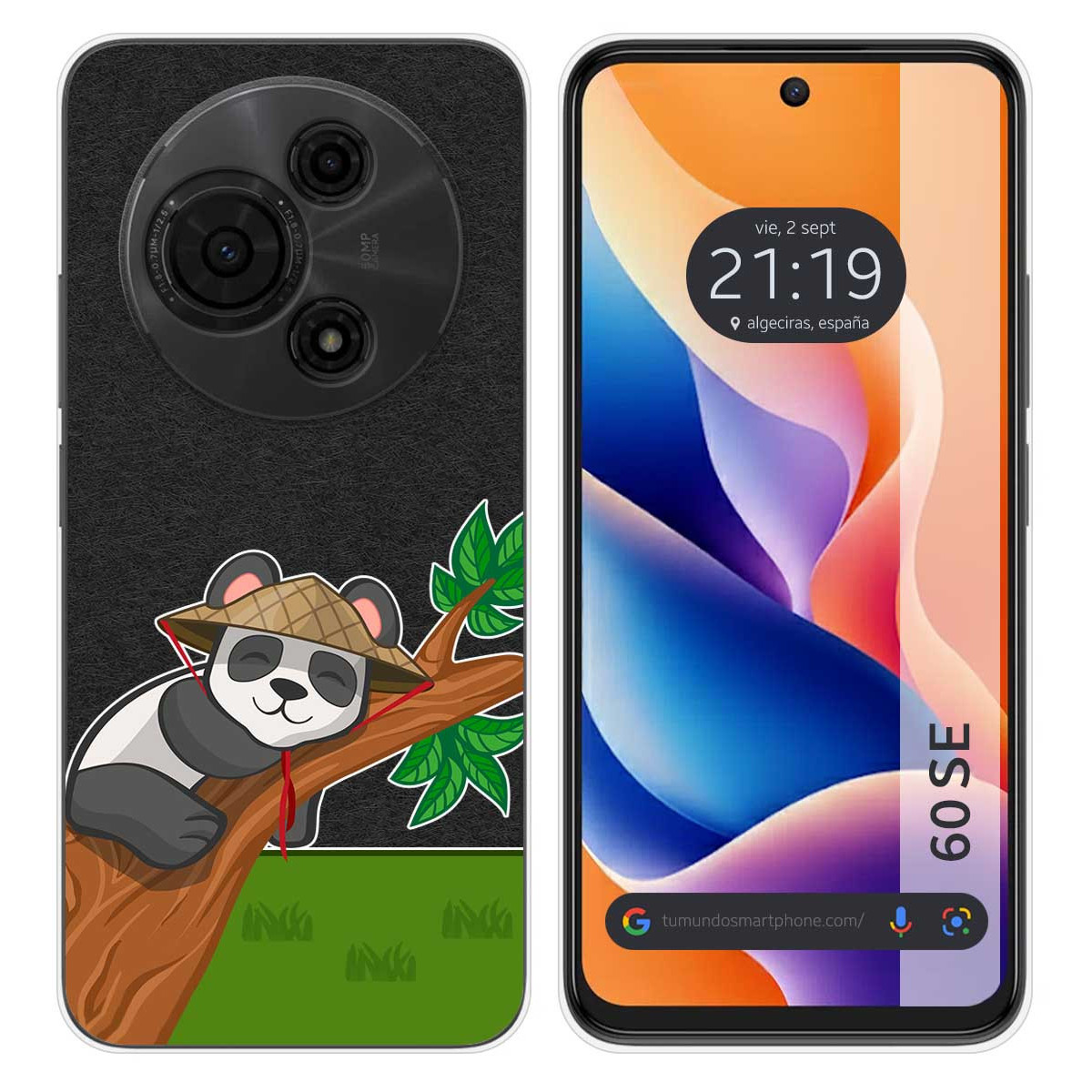 Funda Silicona Transparente para TCL 60 SE diseño Panda Dibujos