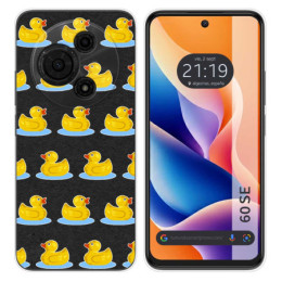 Funda Silicona Transparente para TCL 60 SE diseño Pato Dibujos