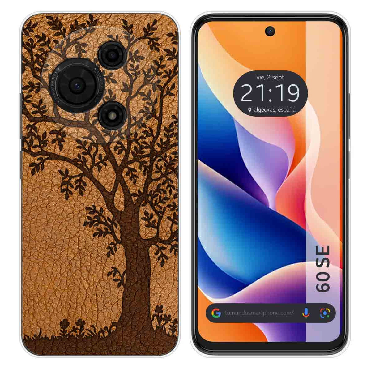 Funda Silicona para TCL 60 SE diseño Cuero 03 Dibujos