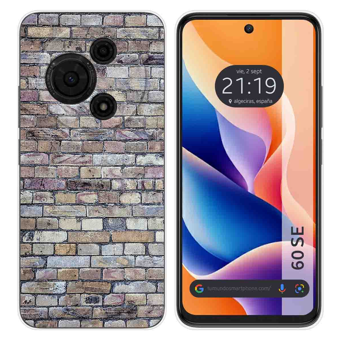 Funda Silicona para TCL 60 SE diseño Ladrillo 02 Dibujos