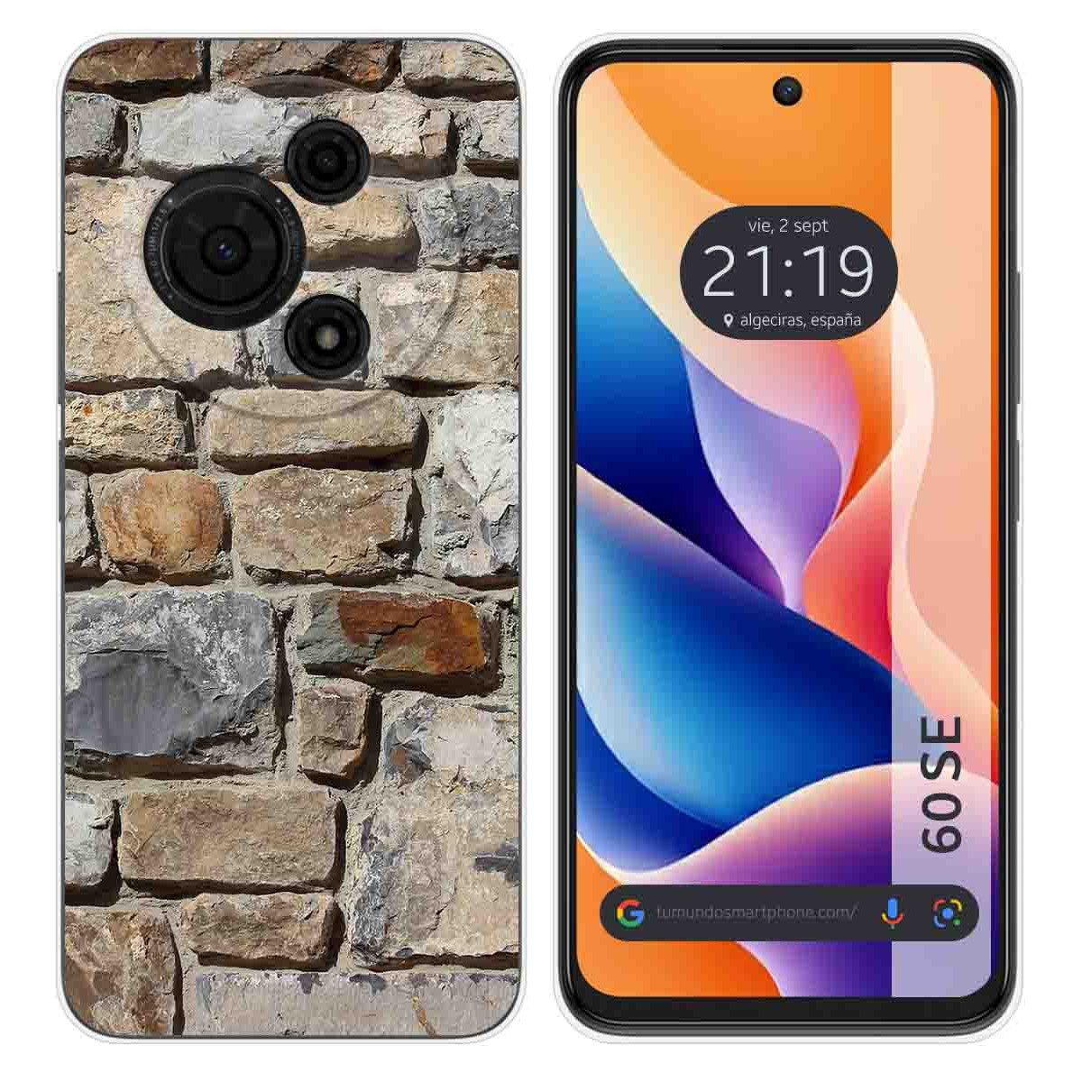 Funda Silicona para TCL 60 SE diseño Ladrillo 03 Dibujos