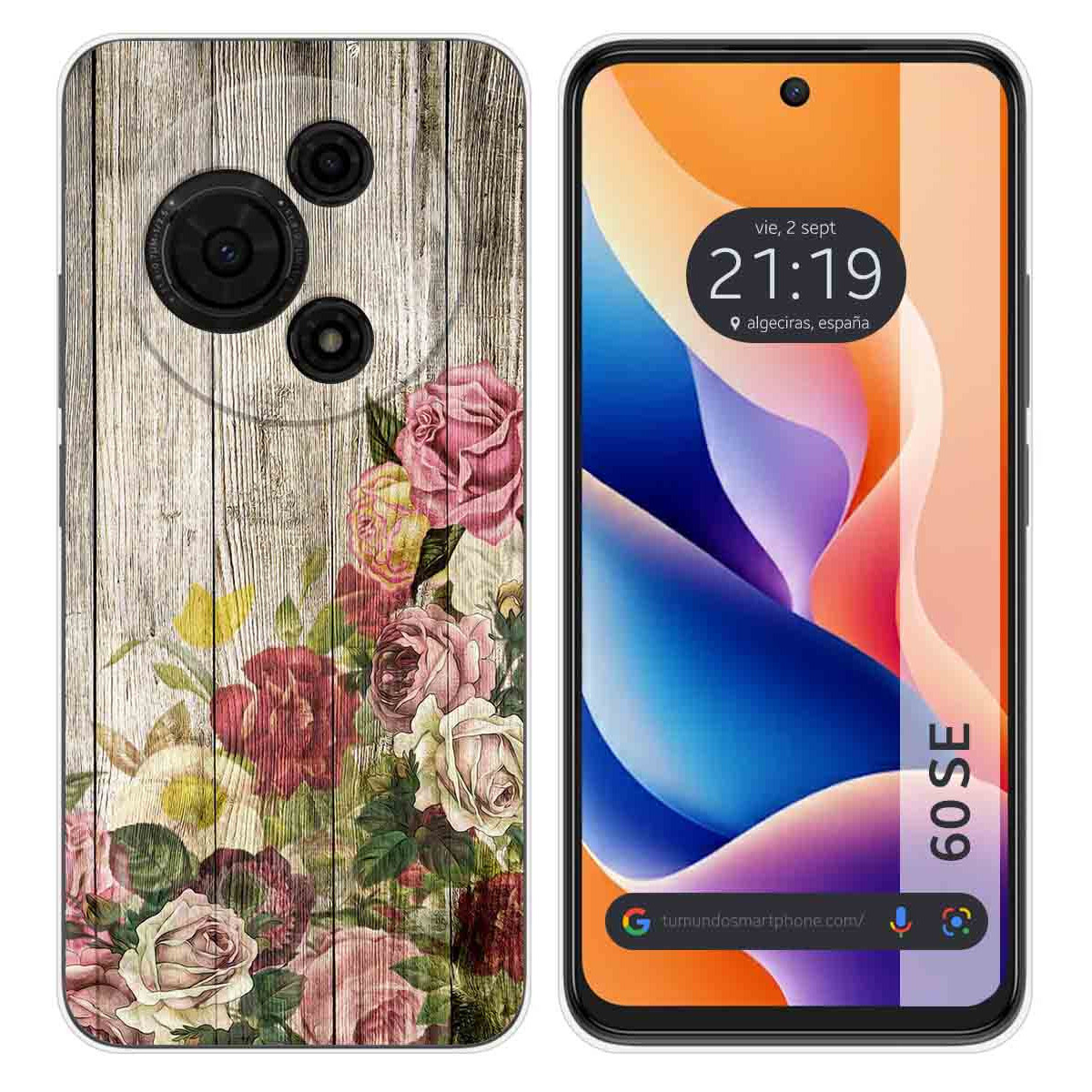 Funda Silicona para TCL 60 SE diseño Madera 08 Dibujos