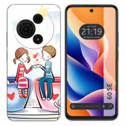 Funda Silicona para TCL 60 SE diseño Café Dibujos