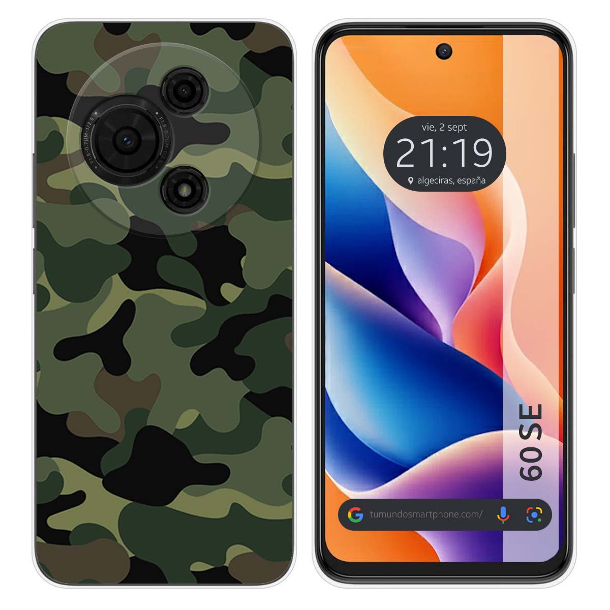 Funda Silicona para TCL 60 SE diseño Camuflaje Dibujos