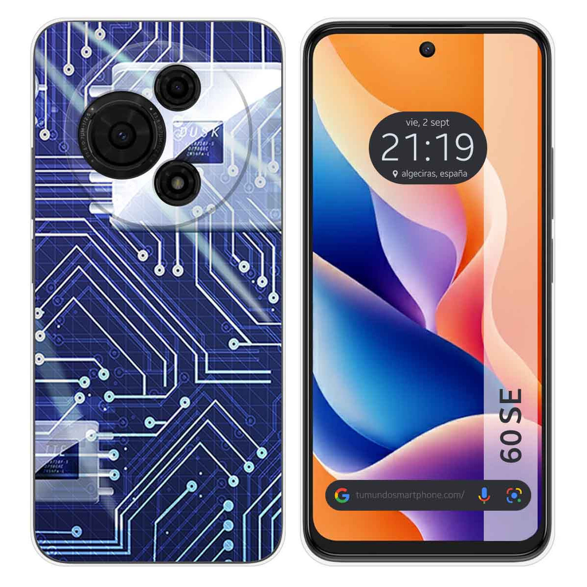 Funda Silicona para TCL 60 SE diseño Circuito Dibujos