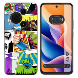 Funda Silicona para TCL 60 SE diseño Comic Dibujos