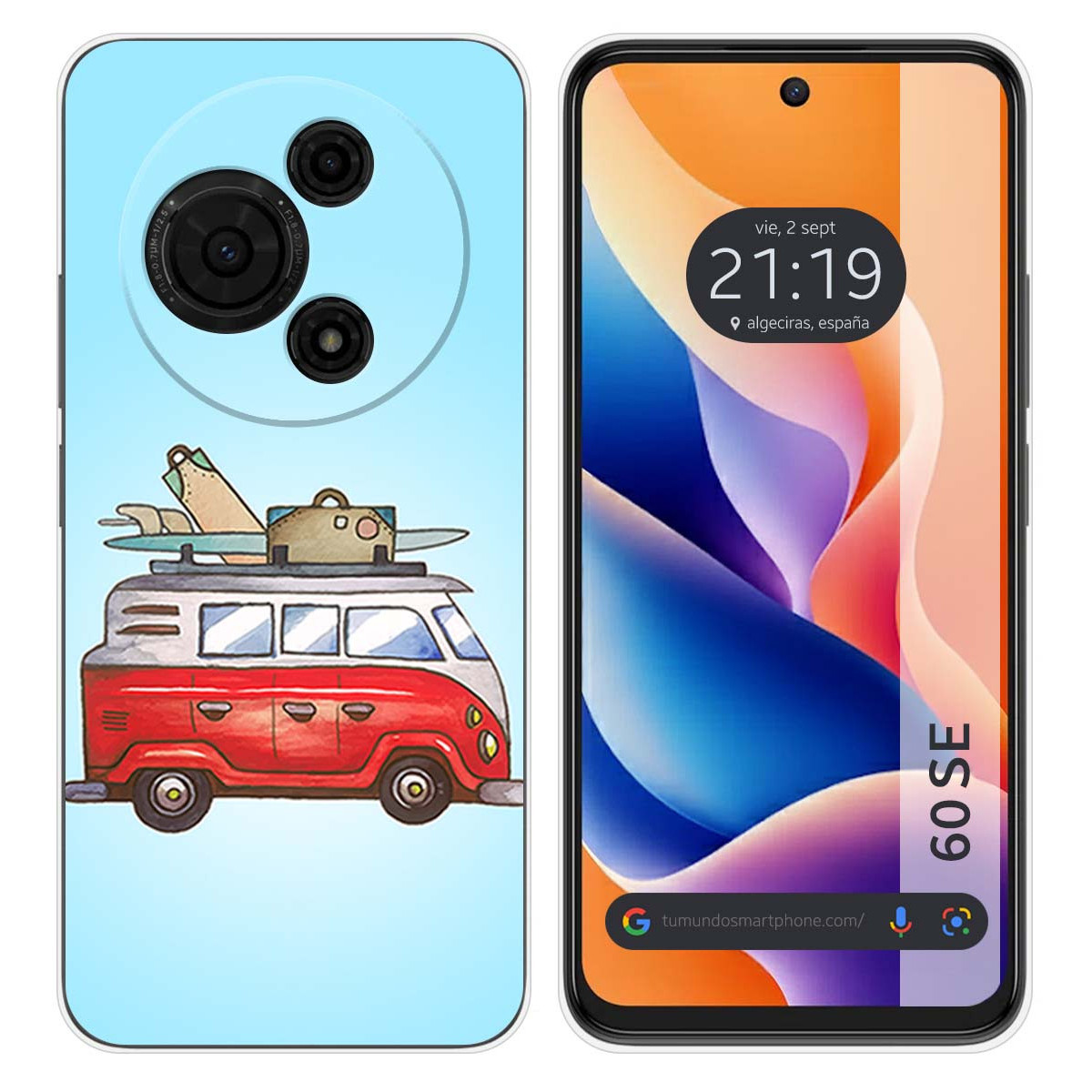 Funda Silicona para TCL 60 SE diseño Furgoneta Dibujos