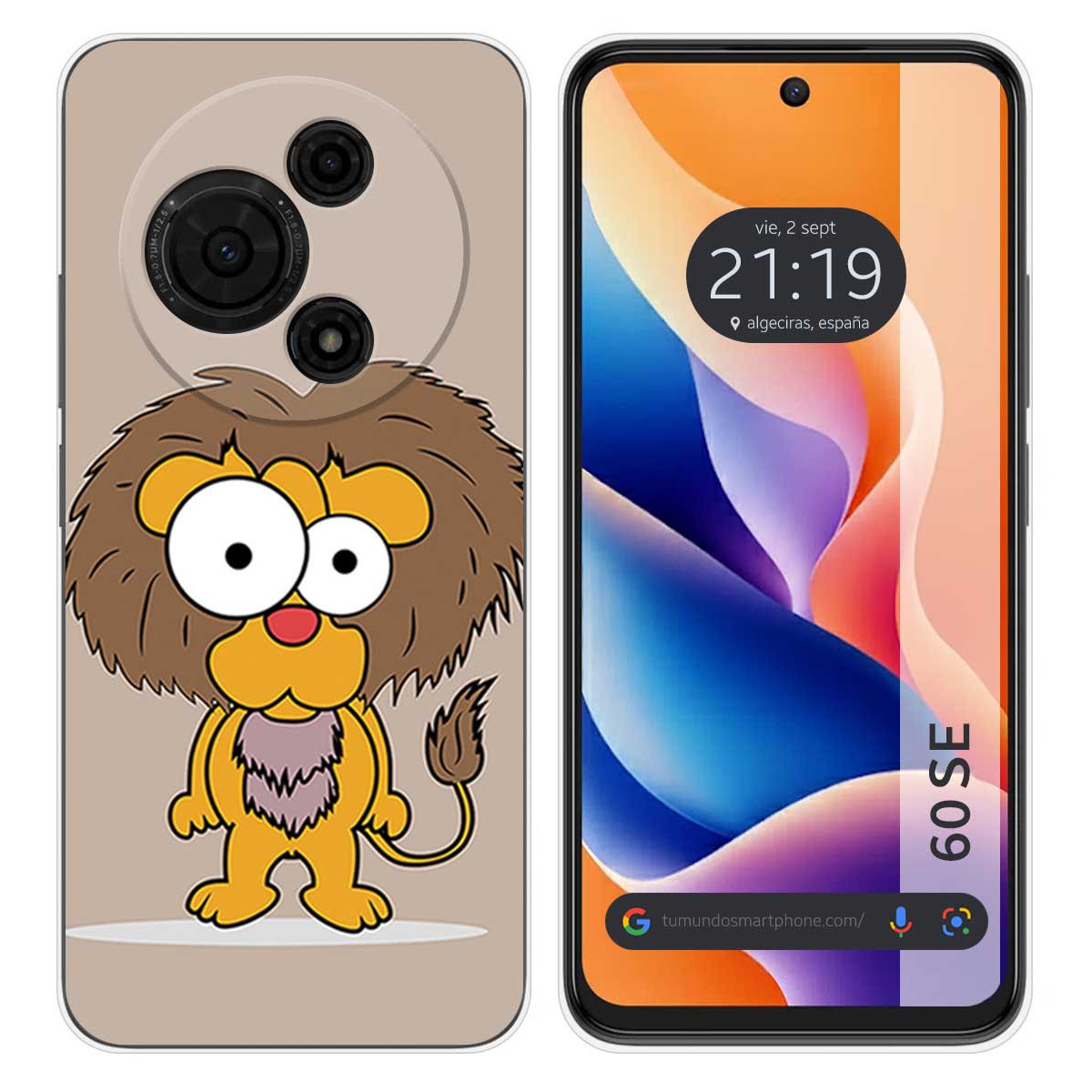 Funda Silicona para TCL 60 SE diseño Leon Dibujos