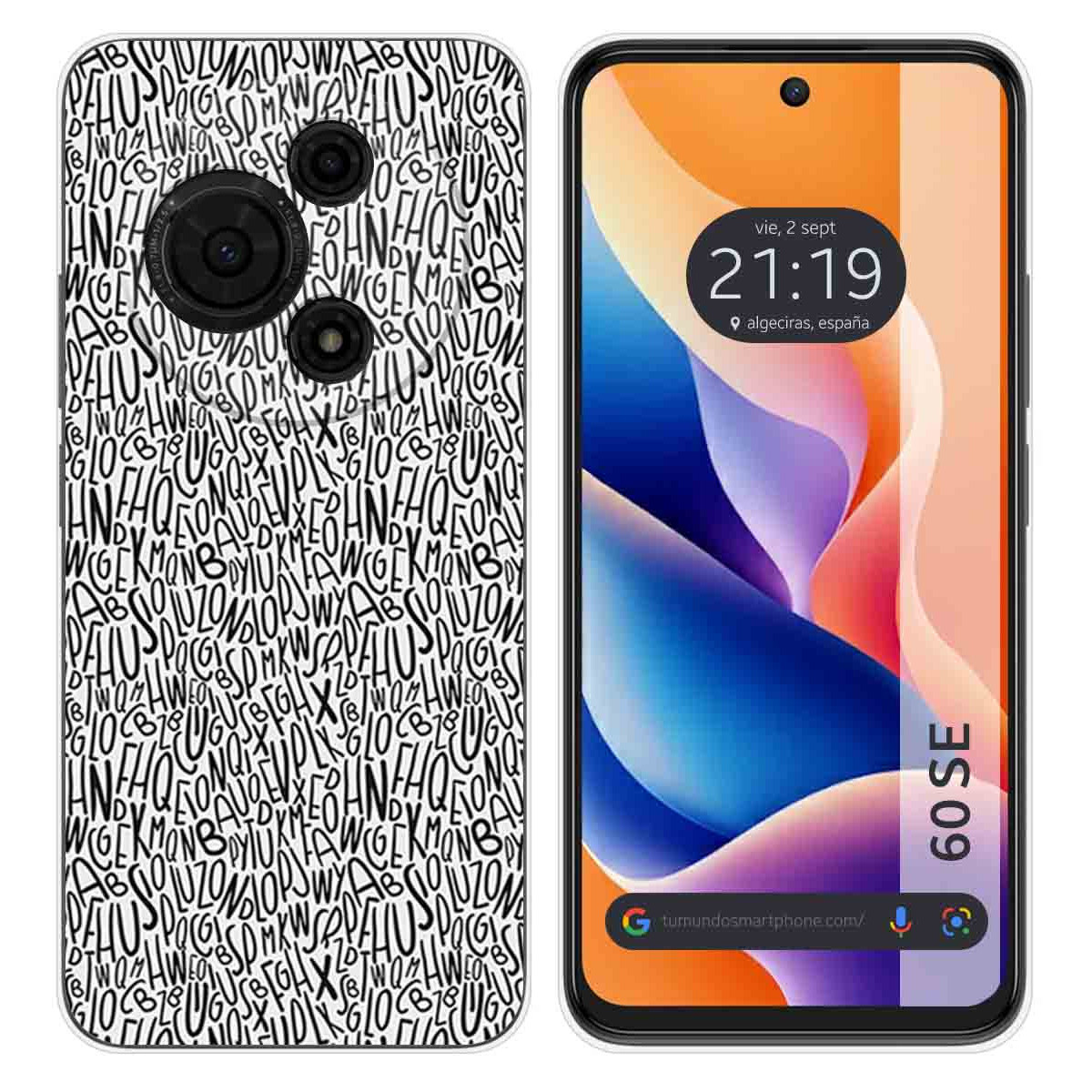 Funda Silicona para TCL 60 SE diseño Letras Dibujos