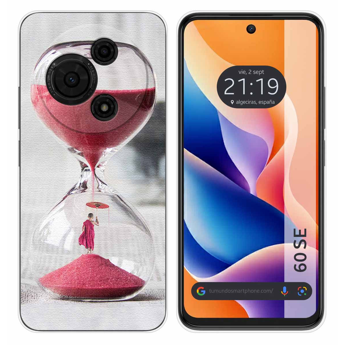 Funda Silicona para TCL 60 SE diseño Reloj Dibujos