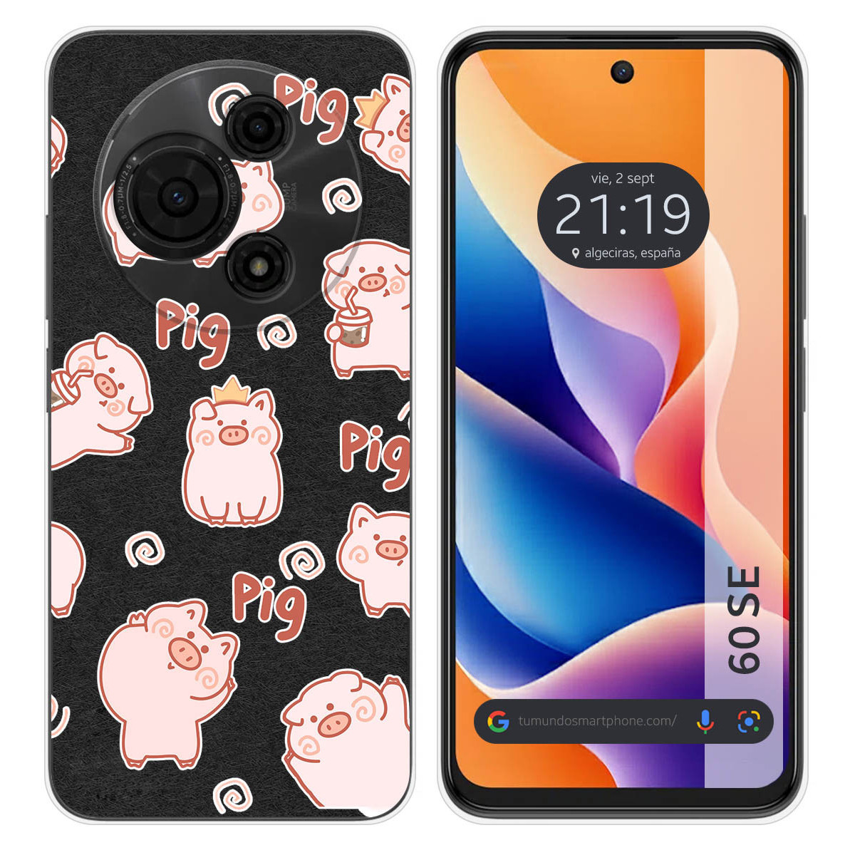 Funda Silicona para TCL 60 SE diseño Cerdos Dibujos