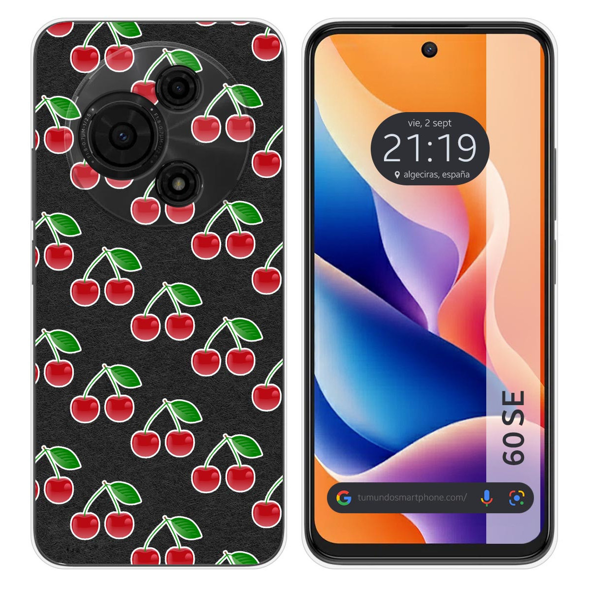 Funda Silicona para TCL 60 SE diseño Cerezas Dibujos