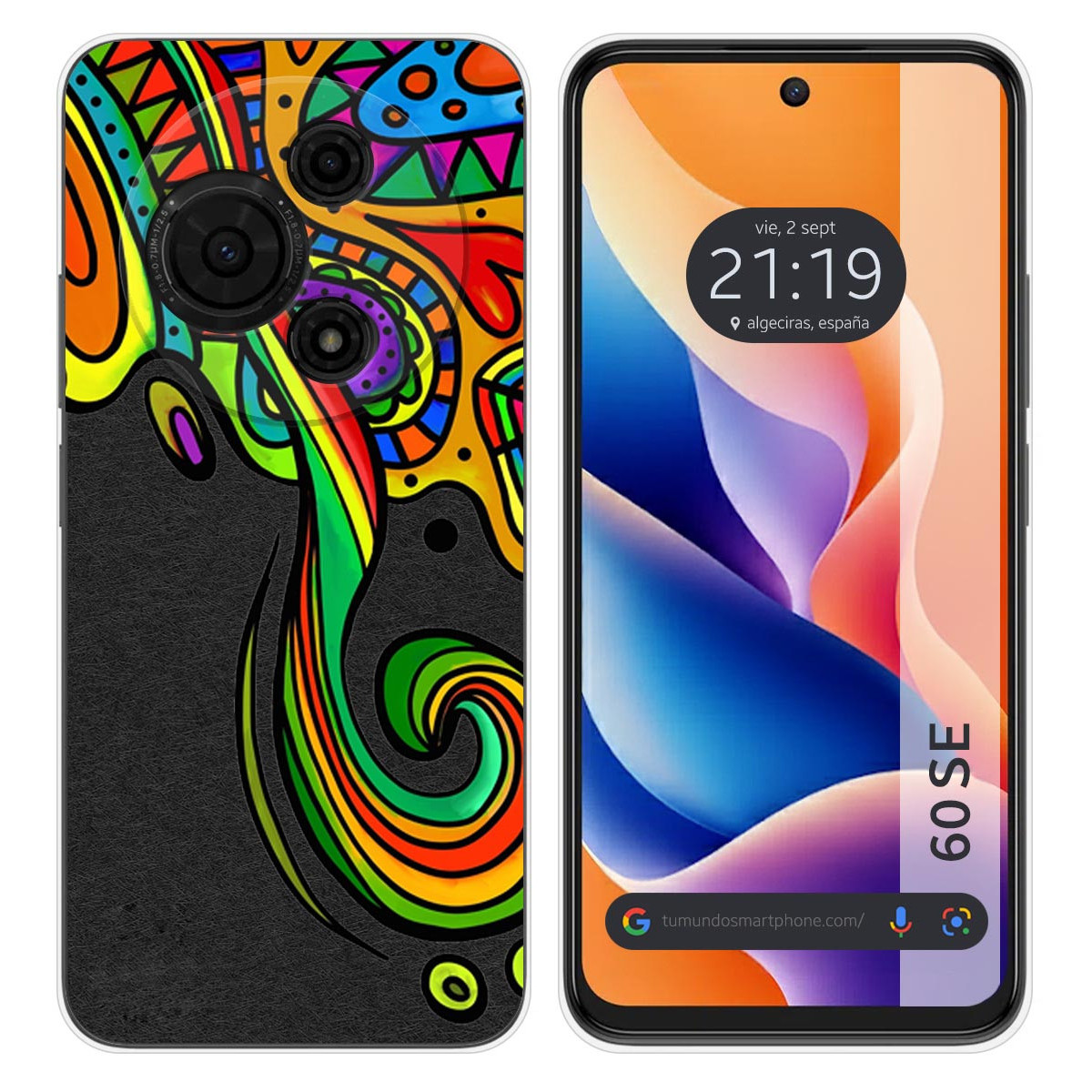 Funda Silicona para TCL 60 SE diseño Colores Dibujos