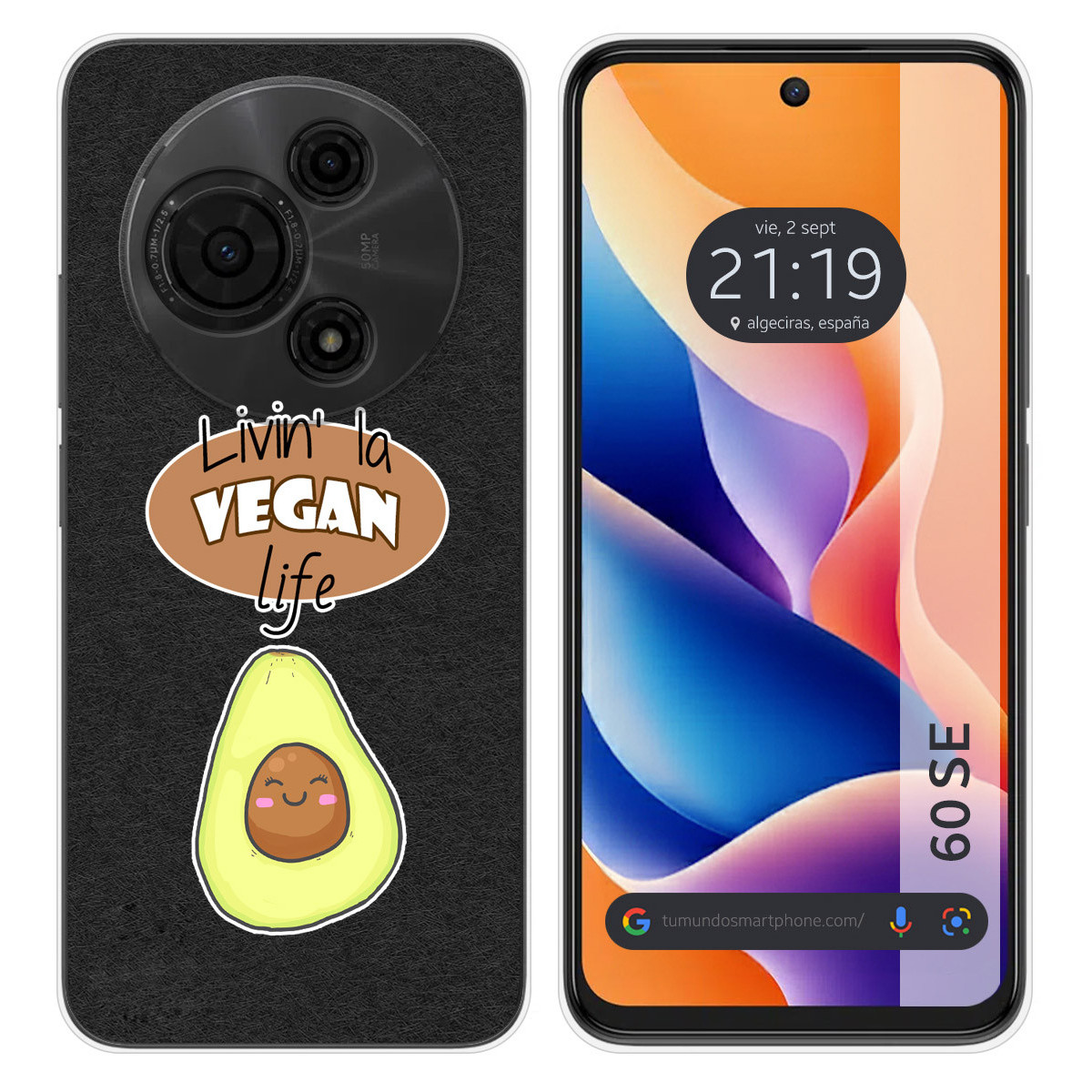Funda Silicona para TCL 60 SE diseño Vegan Life Dibujos