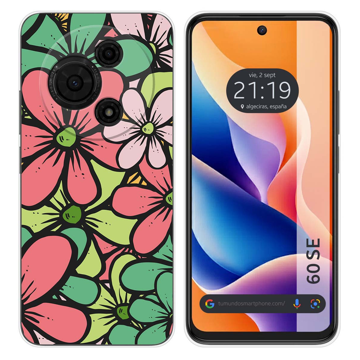 Funda Silicona para TCL 60 SE diseño Flores 02 Dibujos