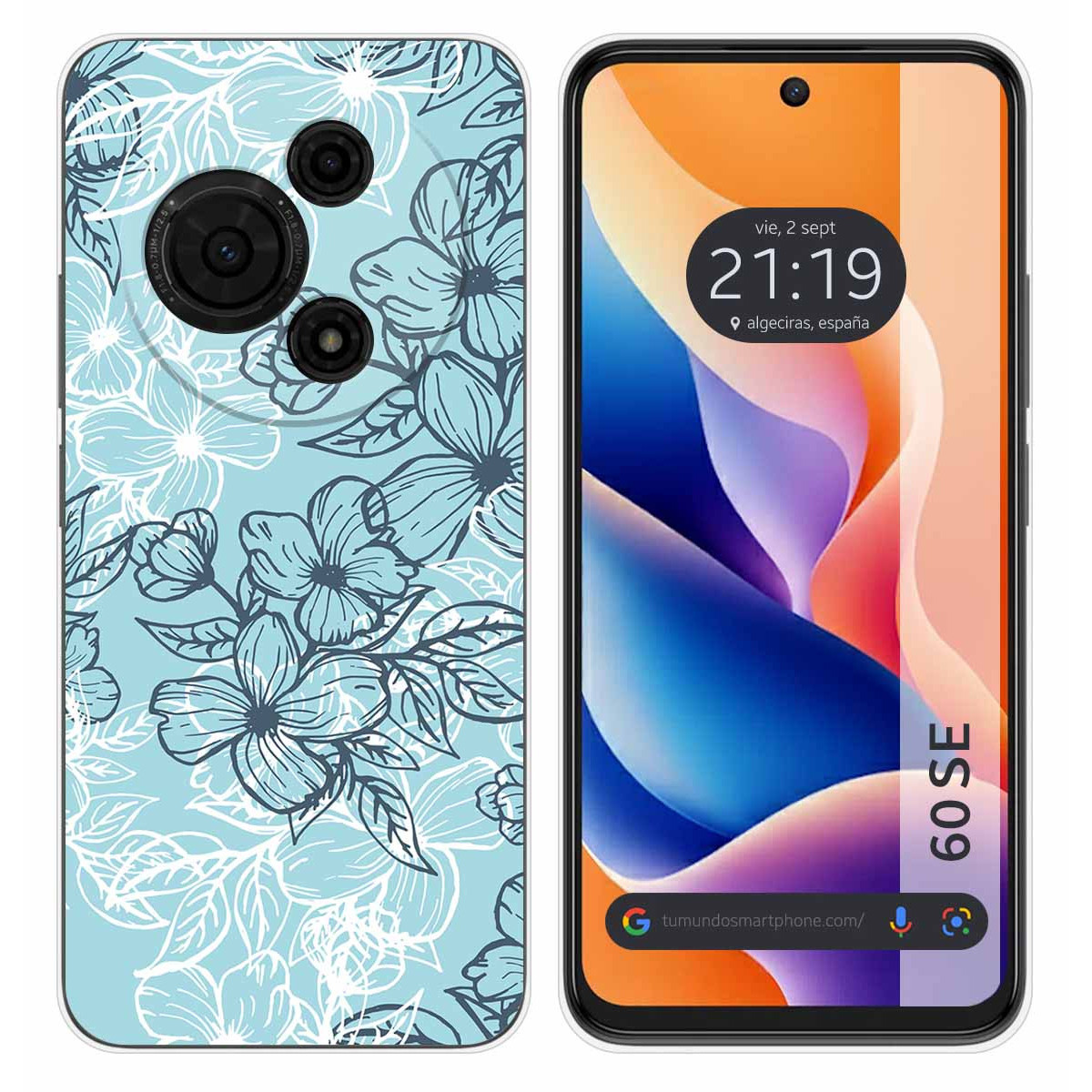 Funda Silicona para TCL 60 SE diseño Flores 03 Dibujos