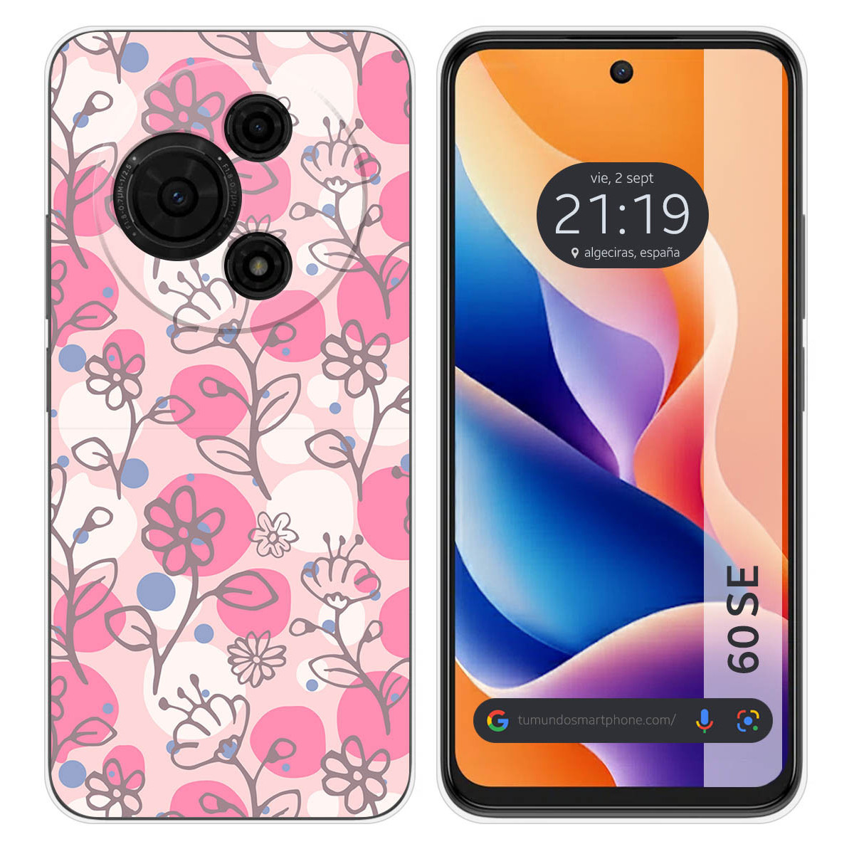 Funda Silicona para TCL 60 SE diseño Flores 07 Dibujos