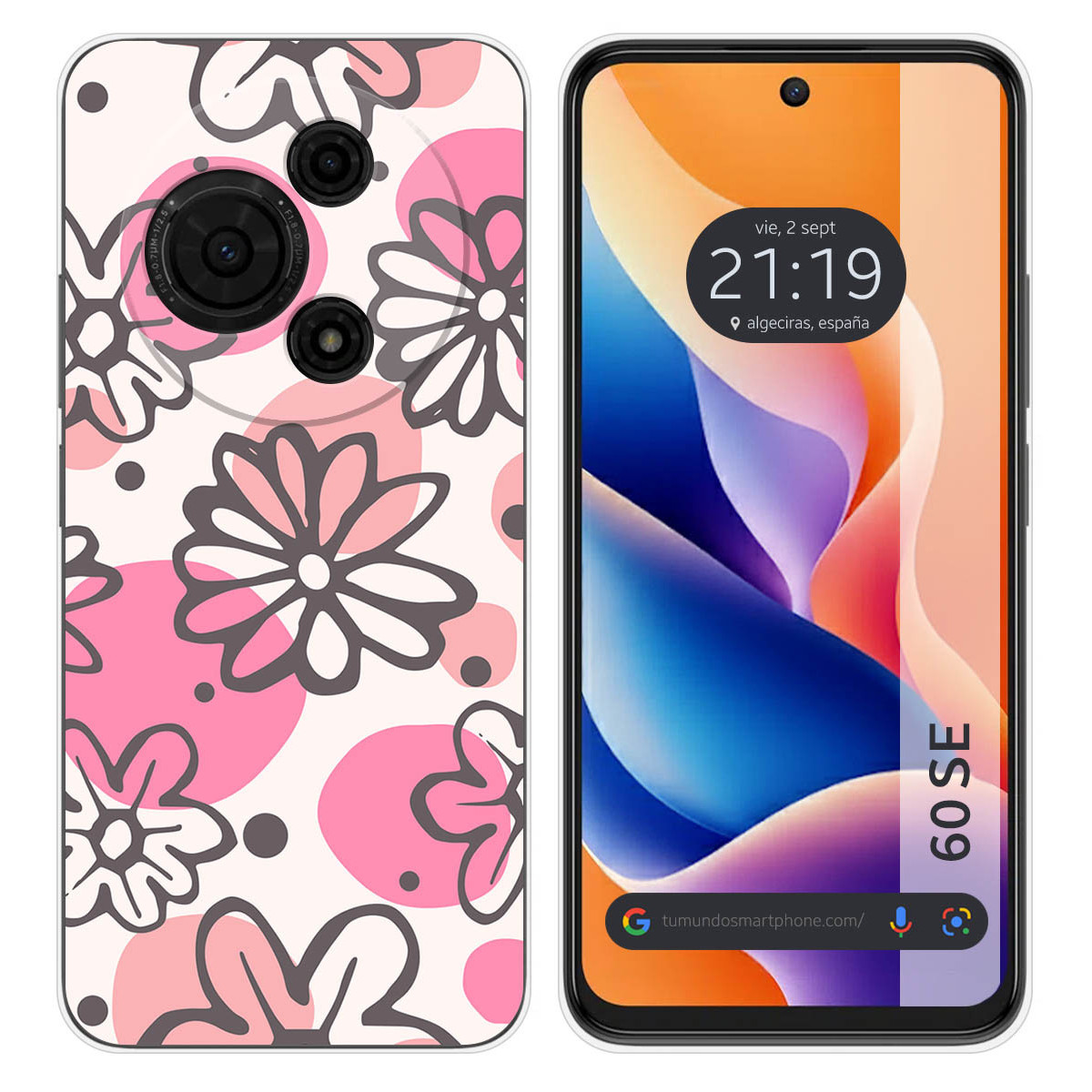 Funda Silicona para TCL 60 SE diseño Flores 09 Dibujos