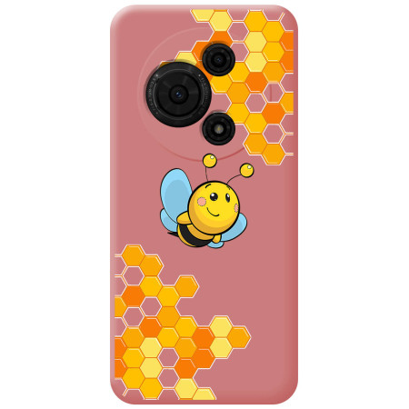Funda Silicona Líquida Rosa para TCL 60 SE diseño Abeja Dibujos