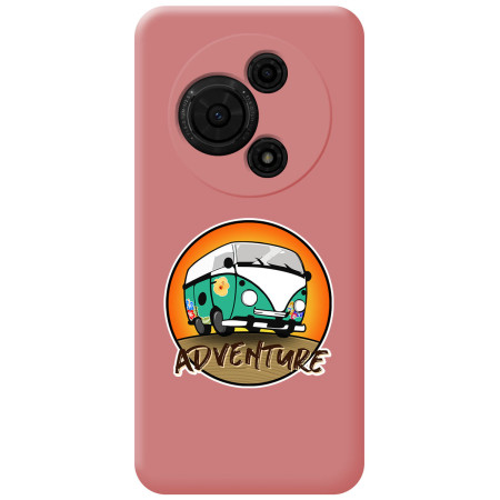Funda Silicona Líquida Rosa para TCL 60 SE diseño Adventure Dibujos