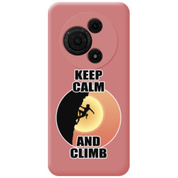 Funda Silicona Líquida Rosa para TCL 60 SE diseño Mujer Escalada Dibujos