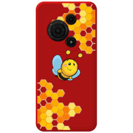 Funda Silicona Líquida Roja para TCL 60 SE diseño Abeja Dibujos