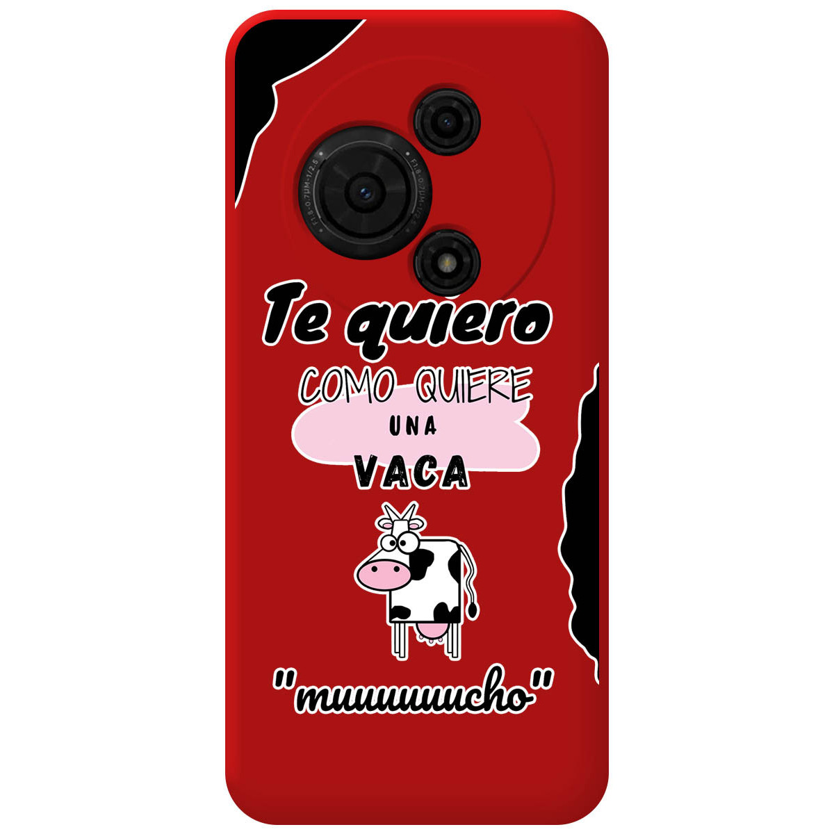 Funda Silicona Líquida Roja para TCL 60 SE diseño Vaca Dibujos