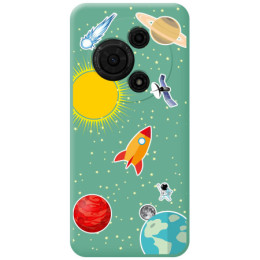 Funda Silicona Líquida Verde para TCL 60 SE diseño Espacio Dibujos