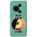 Funda Silicona Líquida Verde para TCL 60 SE diseño Mujer Escalada Dibujos