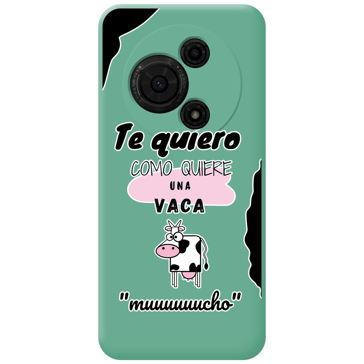 Funda Silicona Líquida Verde para TCL 60 SE diseño Vaca Dibujos