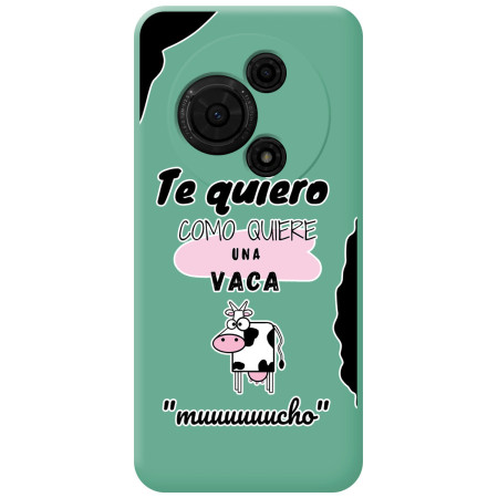 Funda Silicona Líquida Verde para TCL 60 SE diseño Vaca Dibujos
